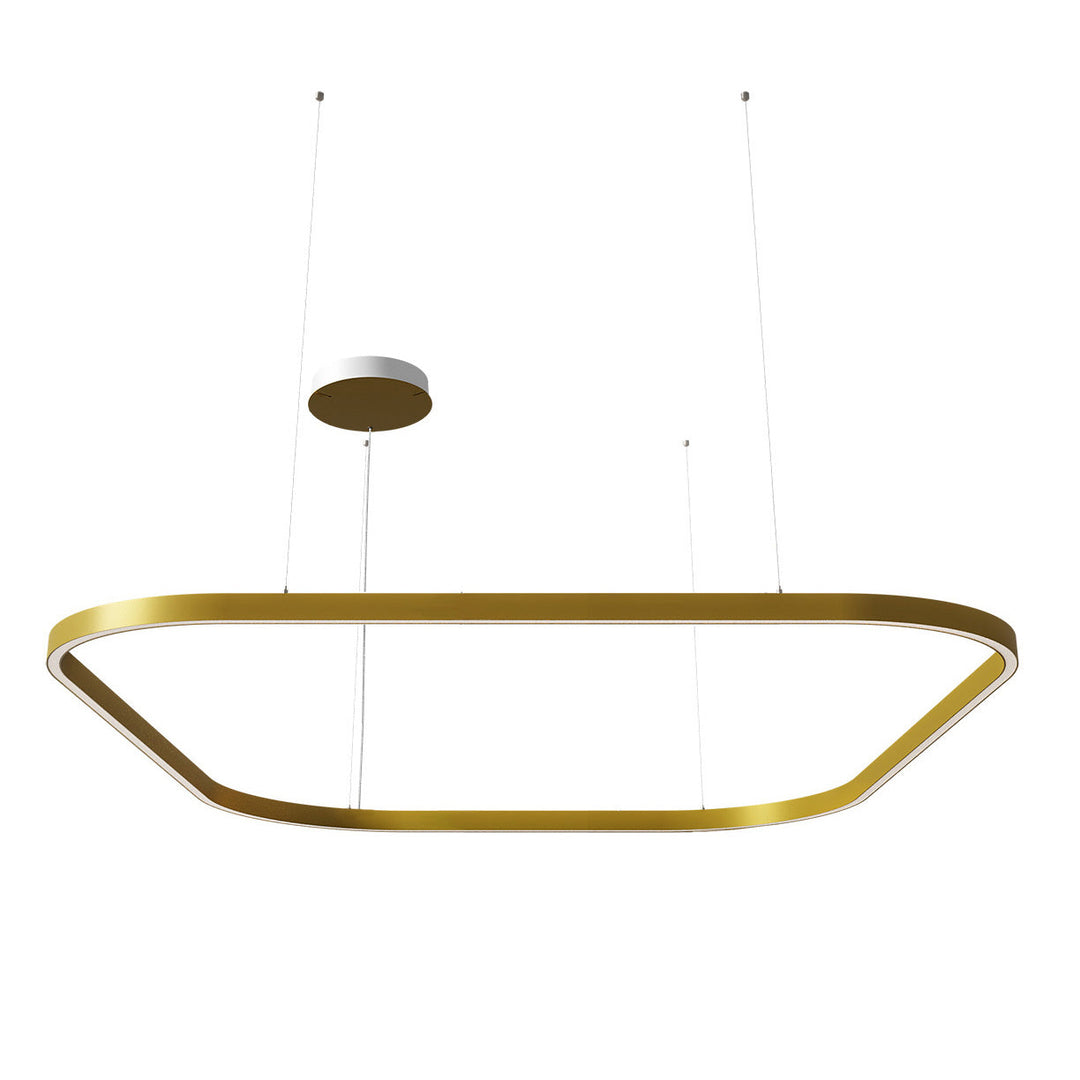 Zirkol Square LED Pendant Light Lighting NEMO Gold Small: 59 in width 2700K - Warm White