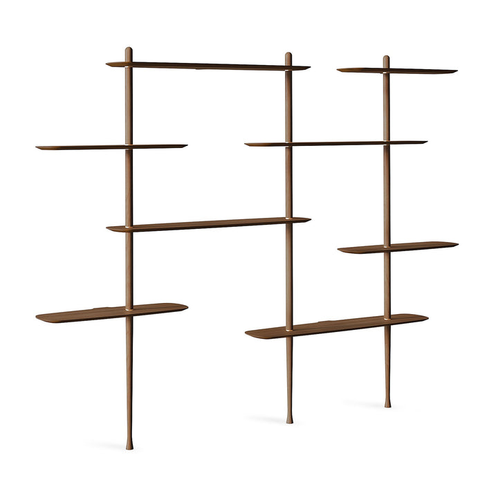 Axis Shelving Bookcases & Standing Shelves Nomon Walnut 3 Vertical Axes