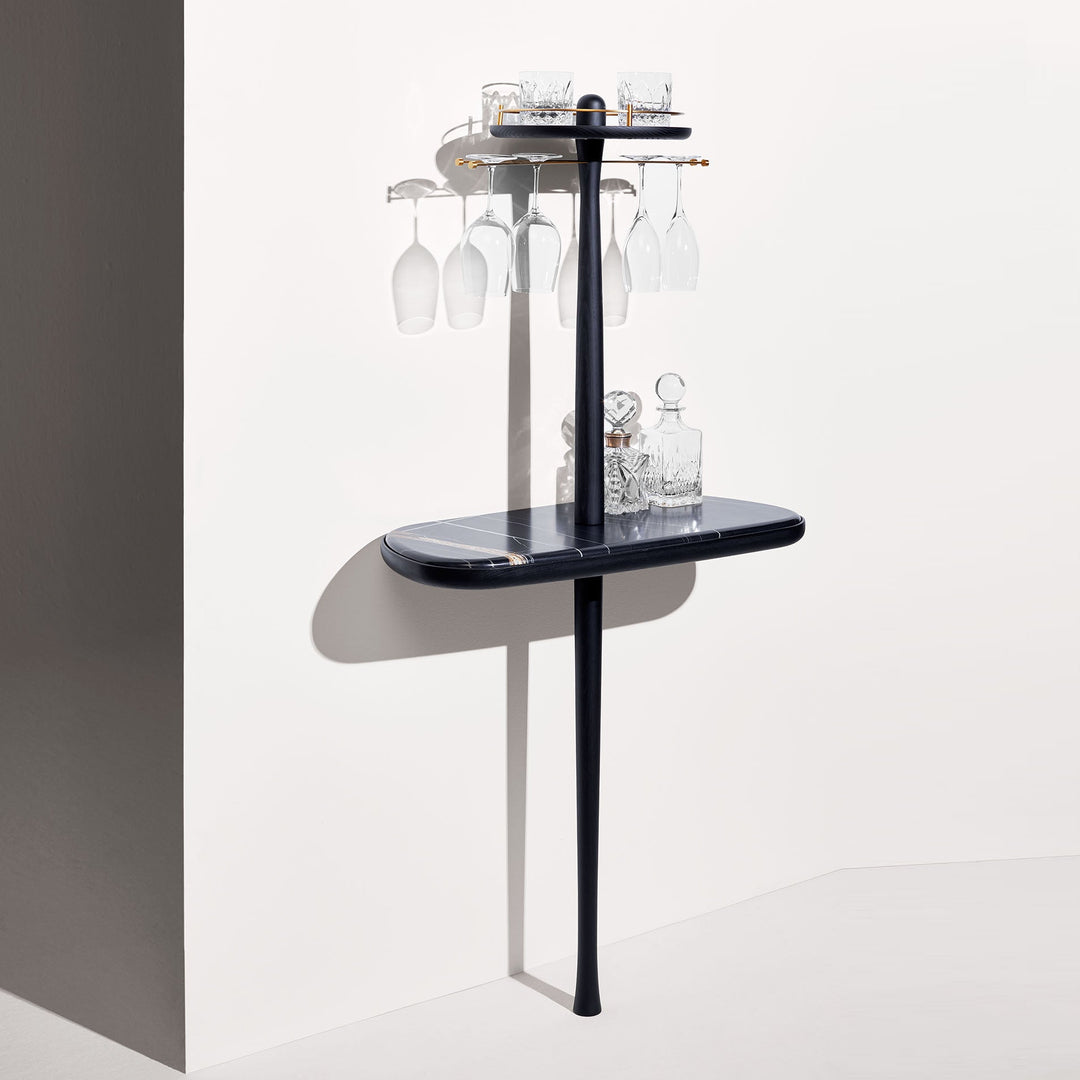 Bar Cabinet Nomon Sahara Noir Marble / Black and Brass