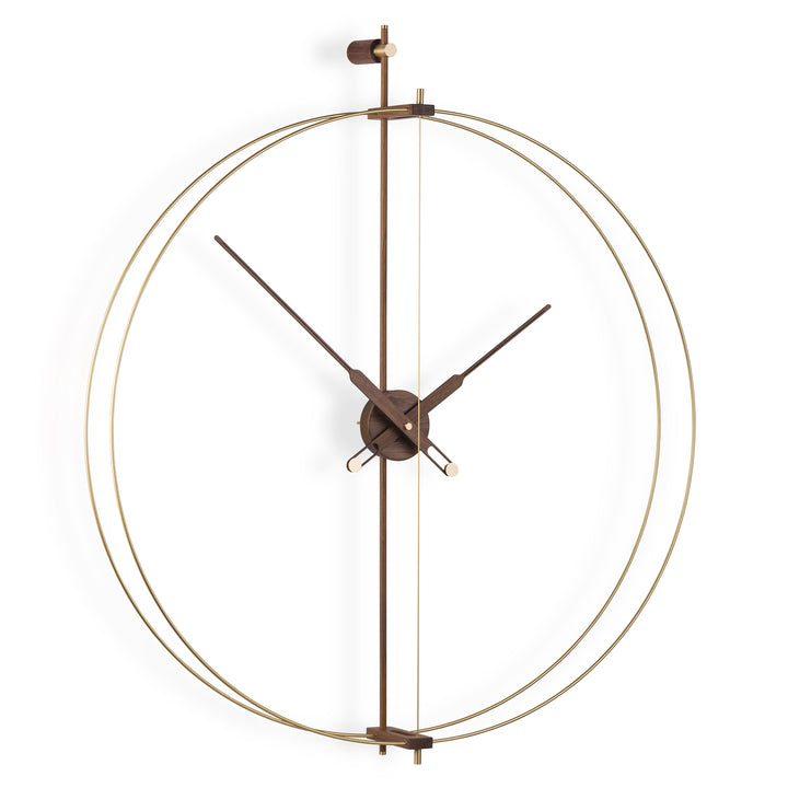 Barcelona Premium Clock Wall Clocks Nomon Brass / Walnut Large: 35.4 in width