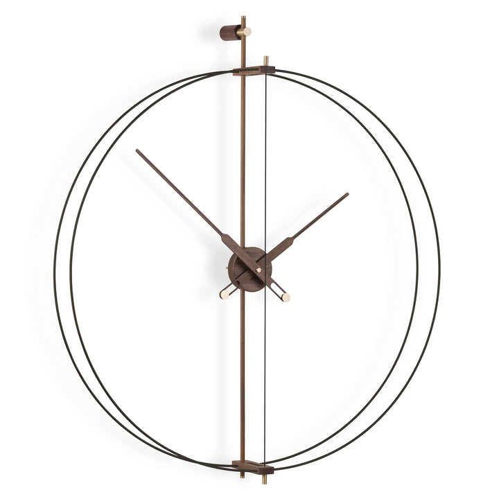Barcelona Premium Clock Wall Clocks Nomon Black / Walnut Large: 35.4 in width