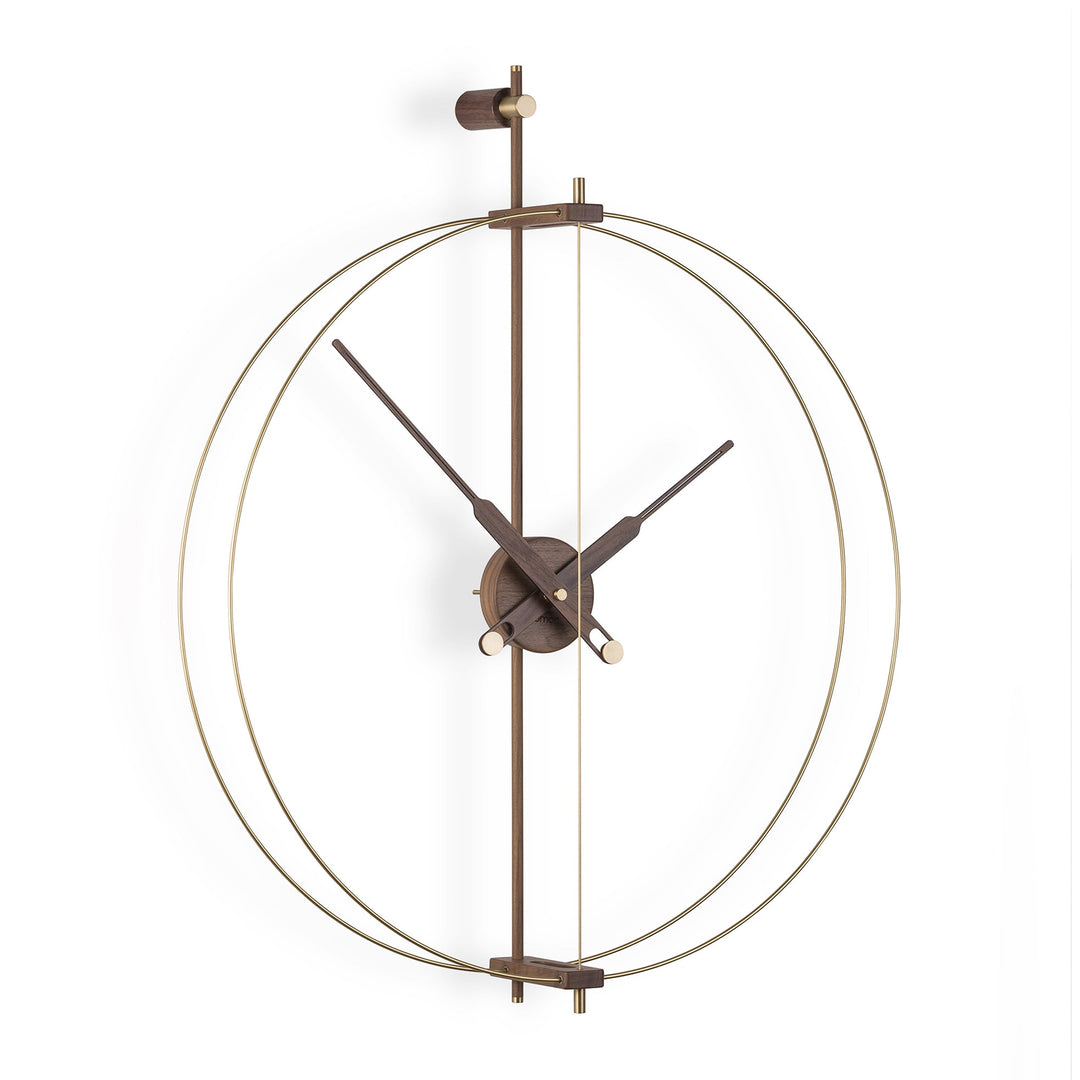 Barcelona Premium Clock Wall Clocks Nomon Brass / Walnut Mini: 26 in width