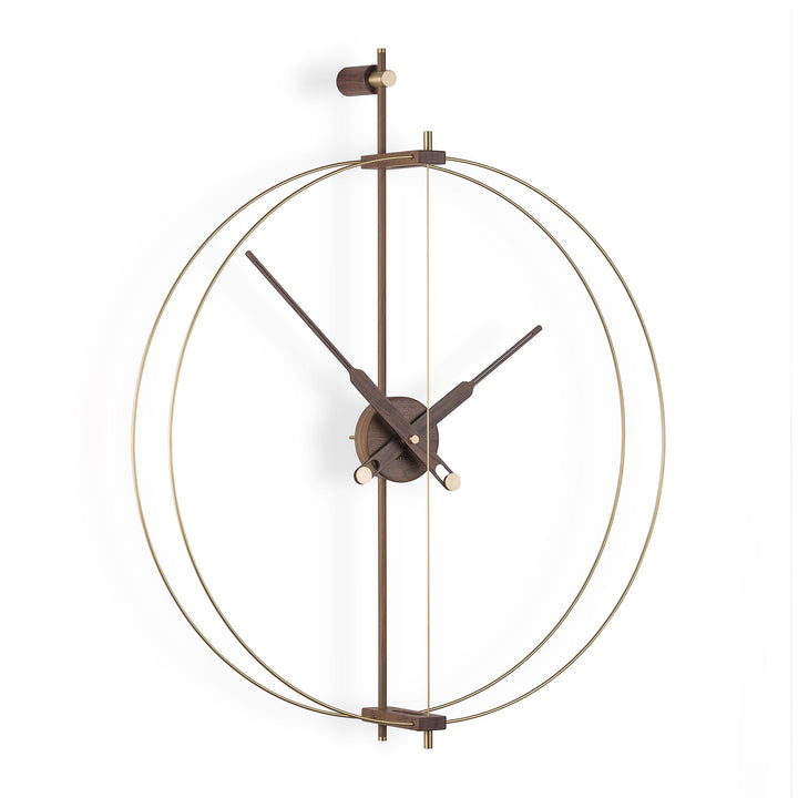 Barcelona Premium Clock Wall Clocks Nomon Brass / Walnut Mini: 26 in width