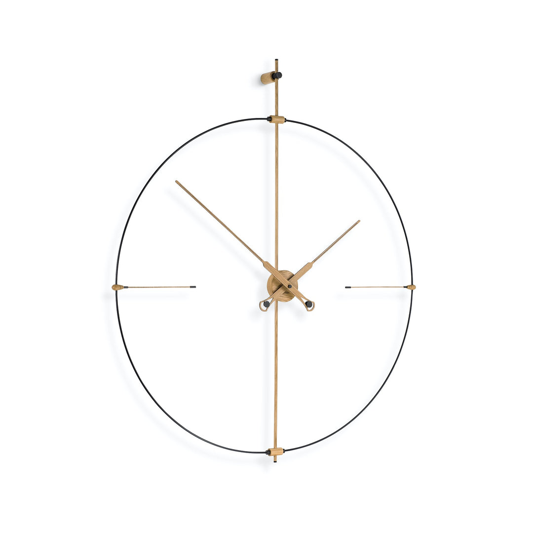 Bilbao Premium Clock Wall Clocks Nomon Black / Oak Large: 41.3 in width