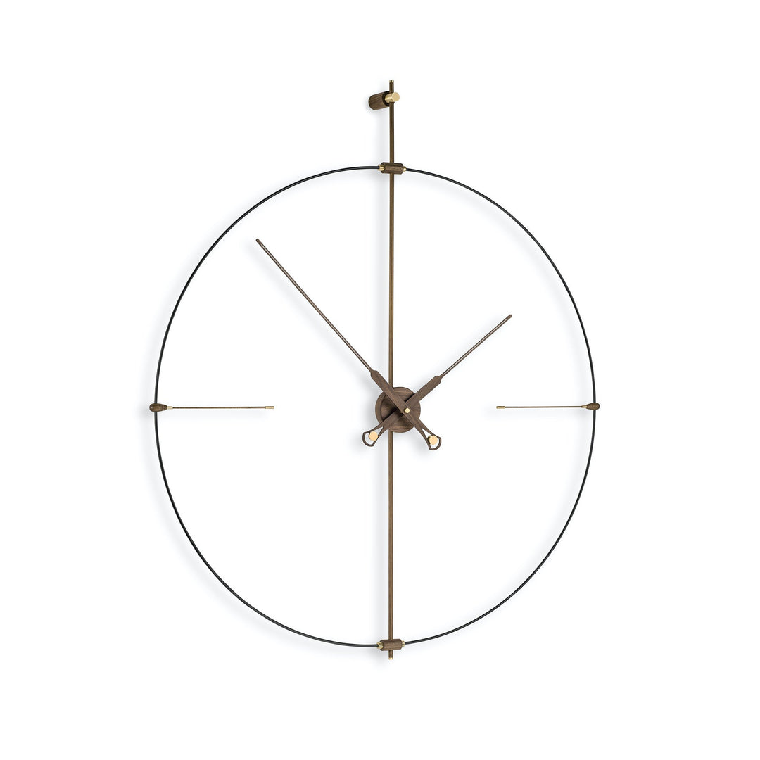 Bilbao Premium Clock Wall Clocks Nomon Black / Walnut Large: 41.3 in width