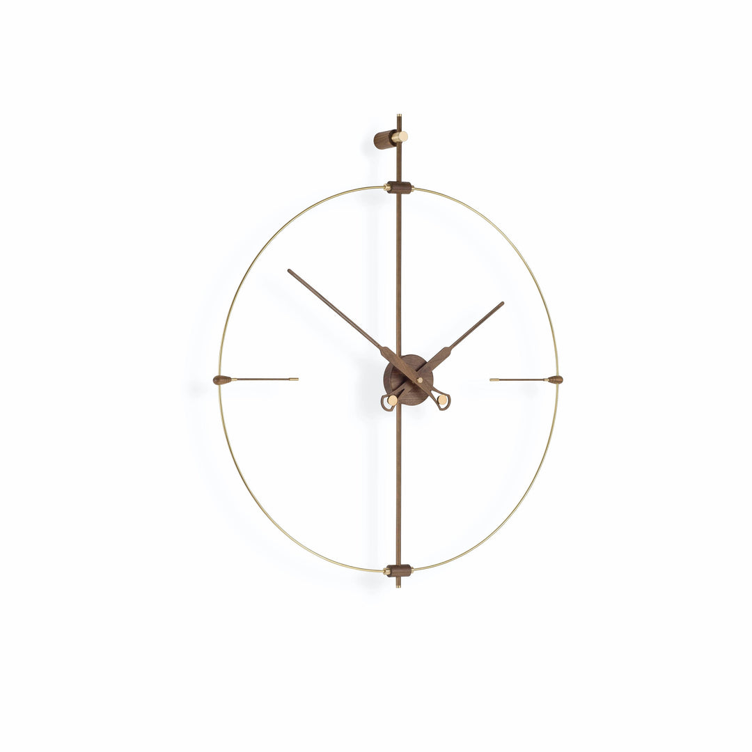 Bilbao Premium Clock Wall Clocks Nomon Brass / Walnut Mini: 30.7 in width