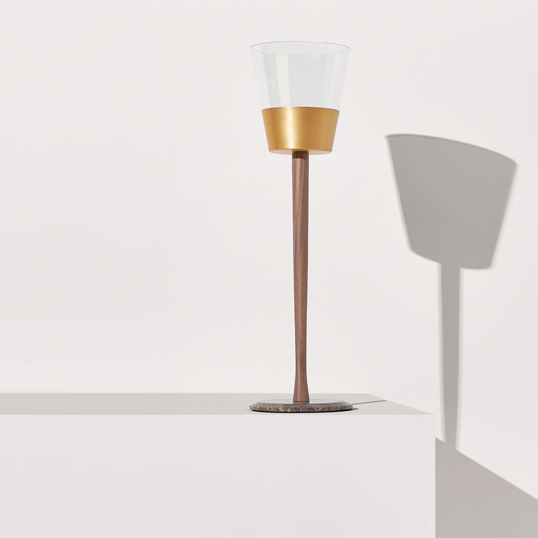 Champagne Bucket Nomon Emperador Marble / Walnut and Brass