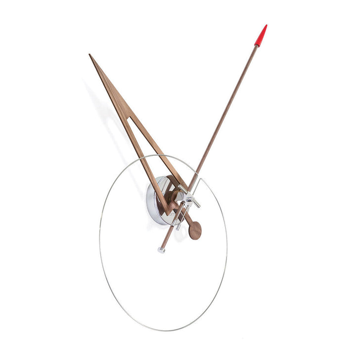 Cris Wall Clock Wall Clocks Nomon Chrome / Walnut / Red