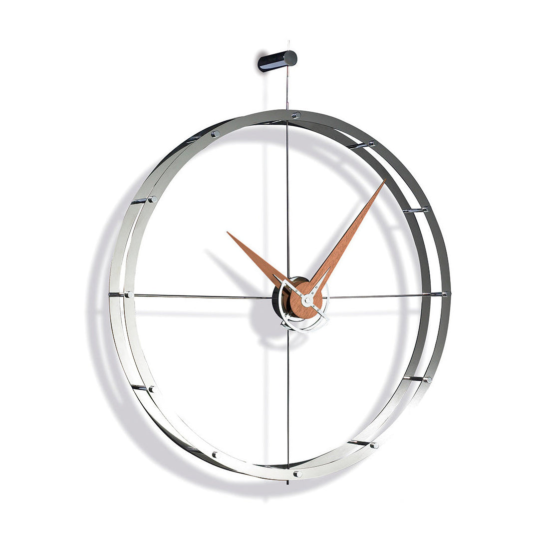 Doble O Wall Clock Wall Clocks Nomon Chrome / Walnut