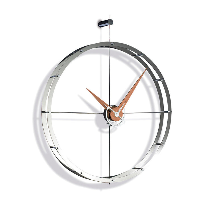 Doble O Wall Clock Wall Clocks Nomon Chrome / Walnut