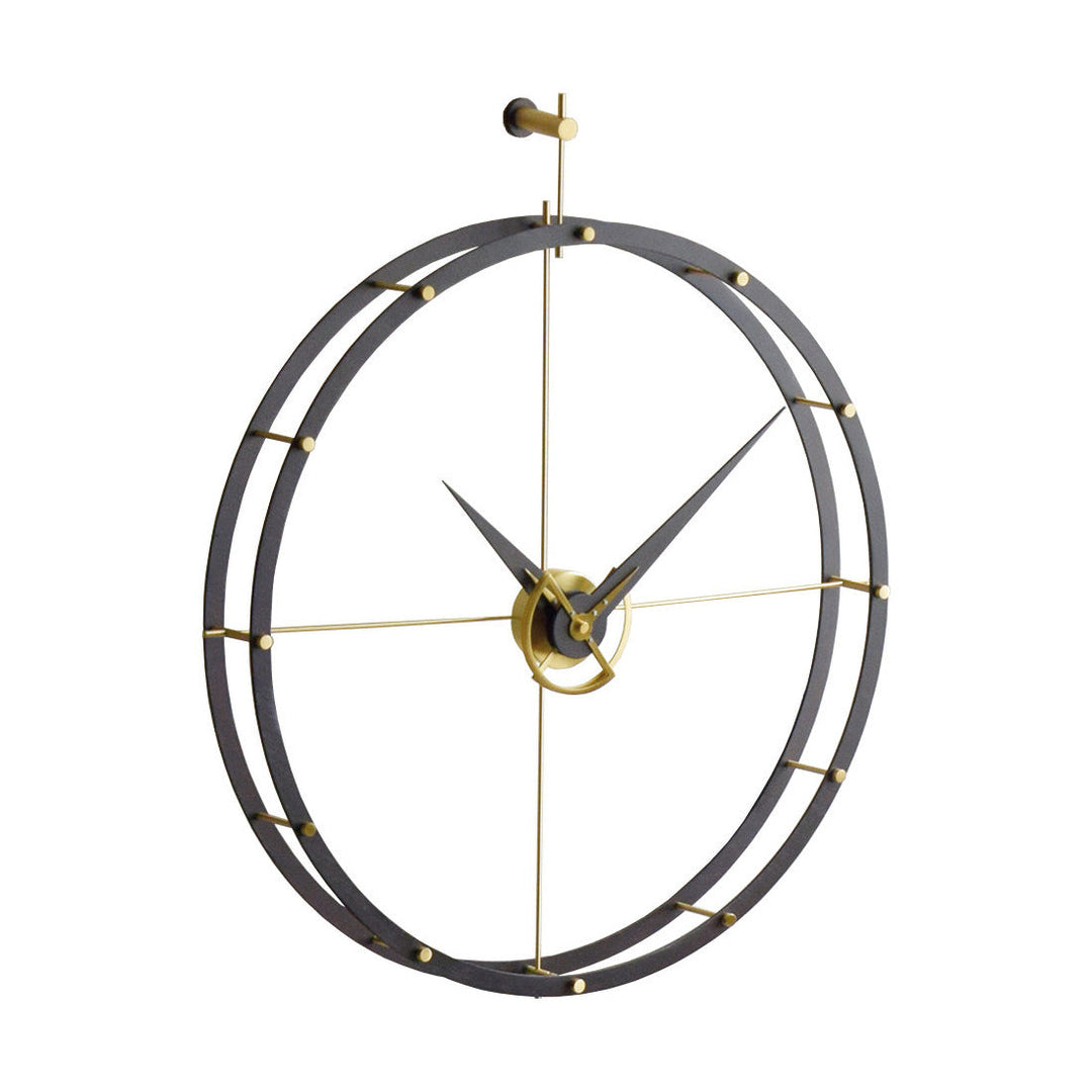 Doble O Wall Clock Wall Clocks Nomon Dark Brown / Brass