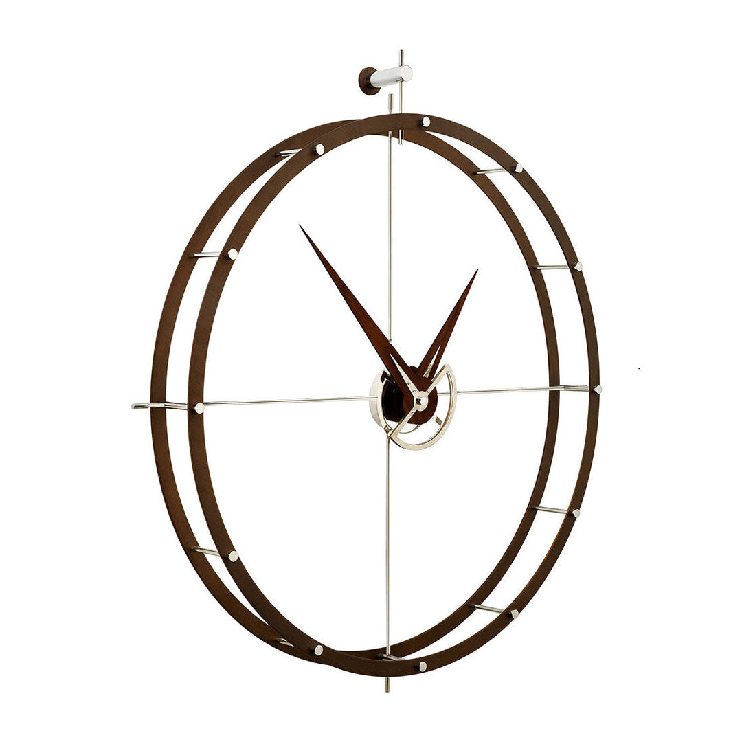 Doble O Wall Clock Wall Clocks Nomon Dark Brown / Chrome
