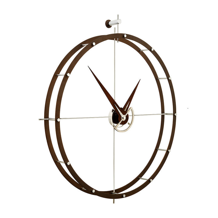 Doble O Wall Clock Wall Clocks Nomon Dark Brown / Chrome