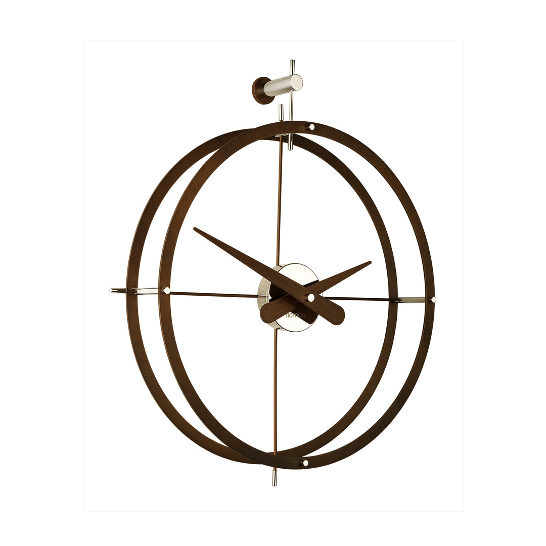 Dos Puntos Wall Clock Wall Clocks Nomon Chrome / Dark Brown