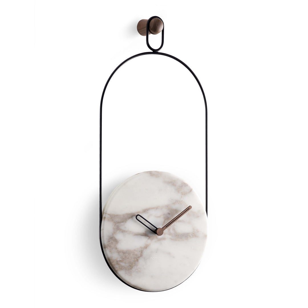 Eslabon Wall Clock Wall Clocks Nomon Calacatta Gold Marble / Black