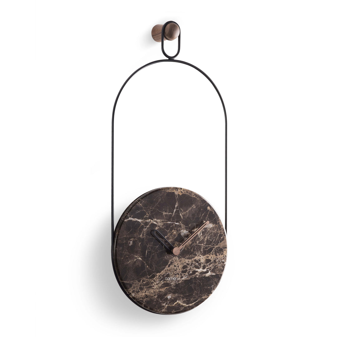 Eslabon Wall Clock Wall Clocks Nomon Emperador Marble / Black