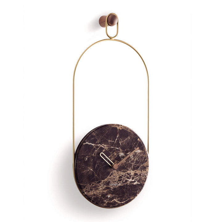 Eslabon Wall Clock Wall Clocks Nomon Calacatta Gold Marble / Brass