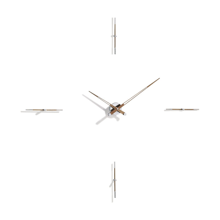 Merlin Wall Clock Wall Clocks Nomon Chrome / Walnut 4 Medium: 49.2 in width