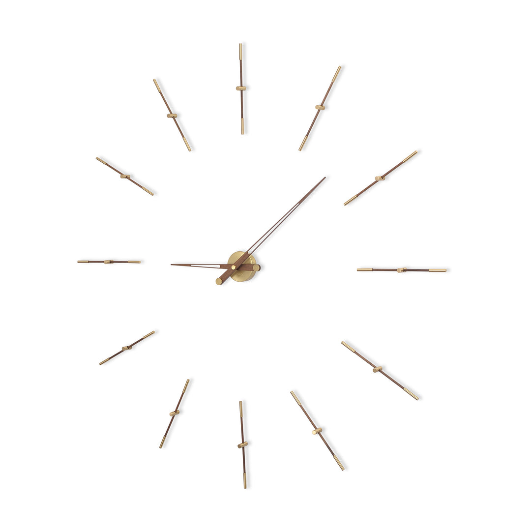 Merlin Wall Clock Wall Clocks Nomon Brass / Walnut 12 Medium: 49.2 in width