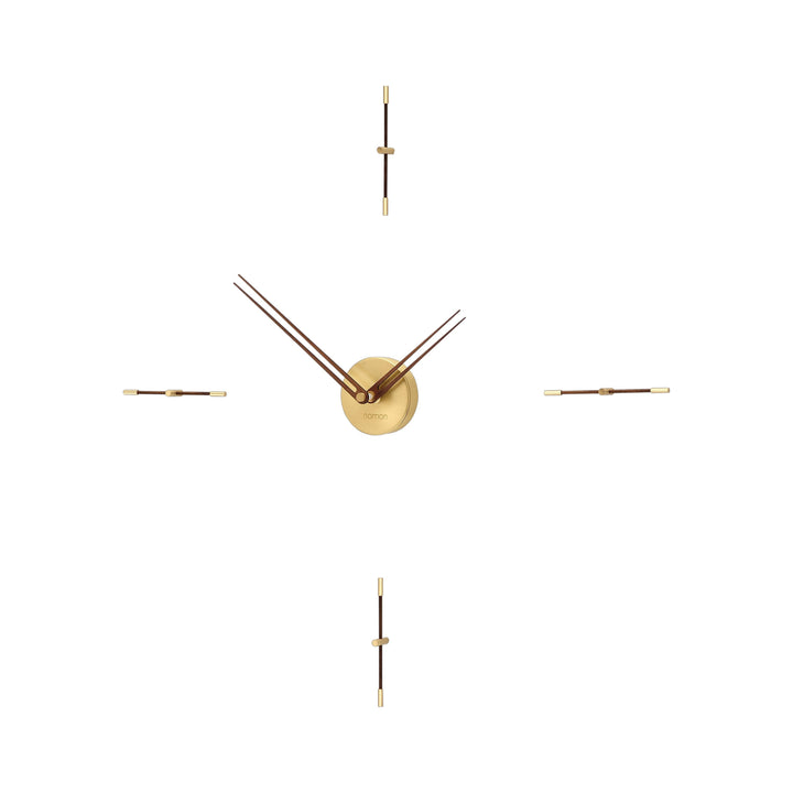 Merlin Wall Clock Wall Clocks Nomon Brass / Walnut 4 Mini: 27.6 in width