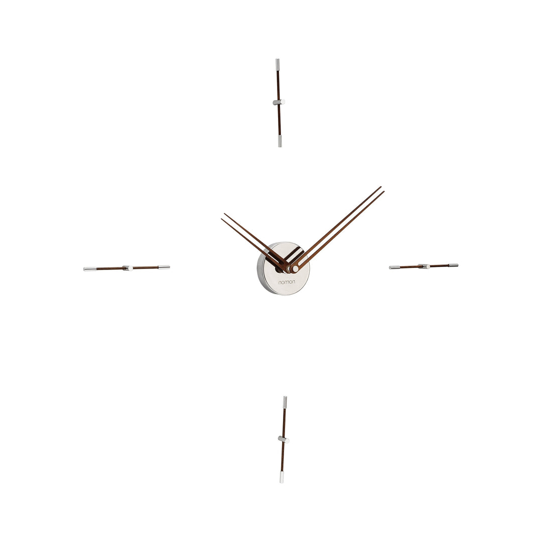 Merlin Wall Clock Wall Clocks Nomon Chrome / Walnut 4 Mini: 27.6 in width
