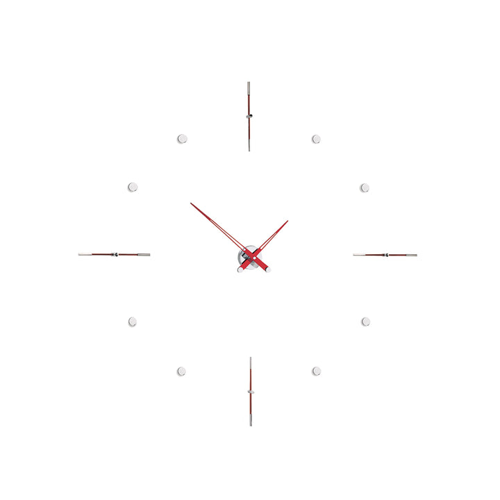Mixto Wall Clock Wall Clocks Nomon Chrome / Red Small: 43.3 in width