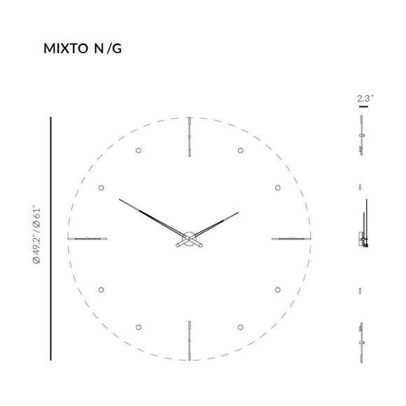 Mixto Wall Clock Wall Clocks Nomon