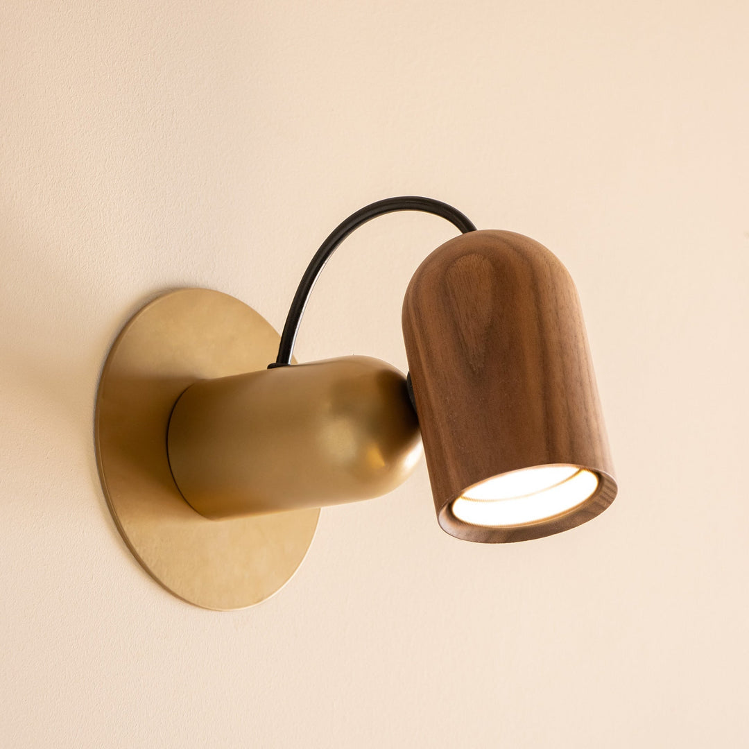 Onfa Wall Sconce Wall Light Fixtures Nomon Natural Walnut / Brass