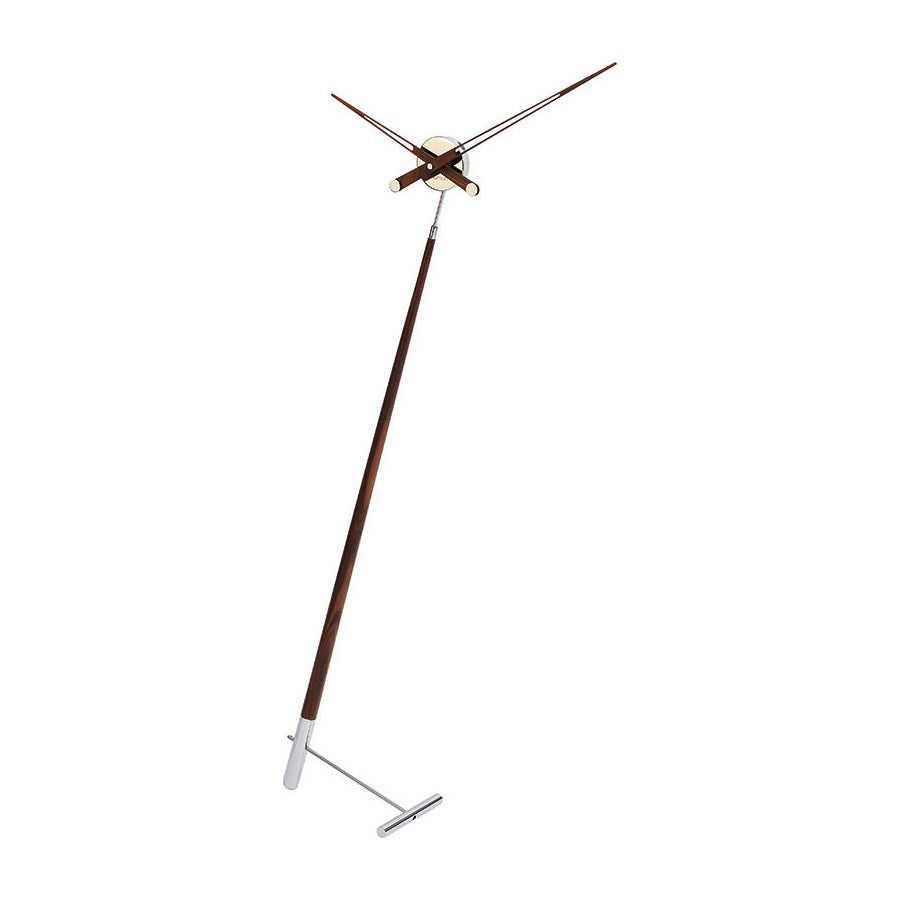 Pisa Floor Clock Nomon Chrome / Walnut