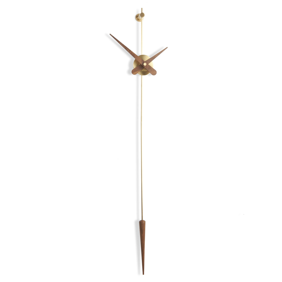 Punto Y Coma Wall Clock Wall Clocks Nomon Brass / Walnut
