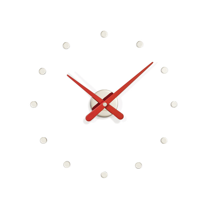 Rodon Wall Clock Wall Clocks Nomon Chrome / Red 12 Mini: 19.7 in width