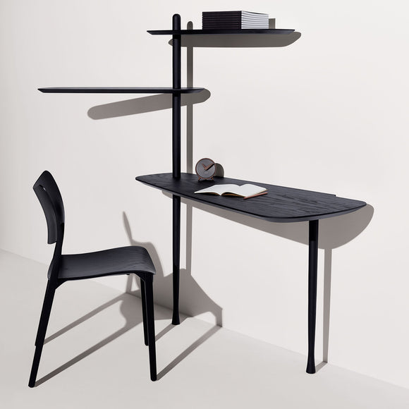 Unica Escritorio Desk in Black Stained Ash Veneered Desks Nomon