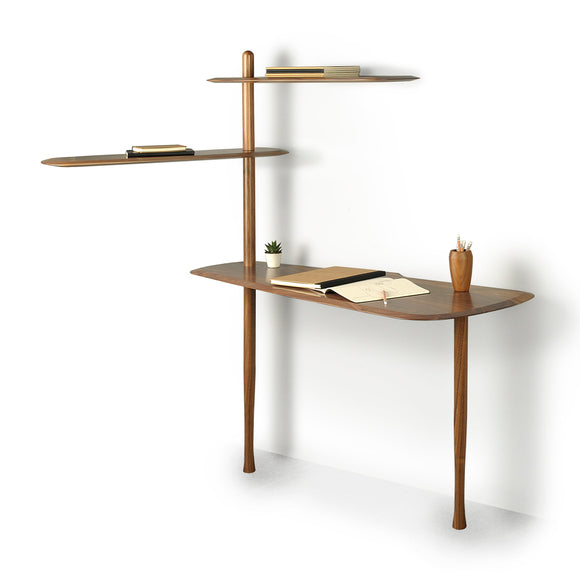 Unica Escritorio Desk in Natural Solid Walnut Desks Nomon