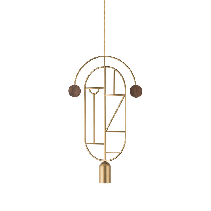Wooden Dots 07 Pendant Light Lighting Nomon Brass With Walnut Dots