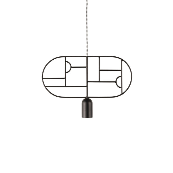 Wooden Dots Horizontal Oval Pendant Light Lighting Nomon