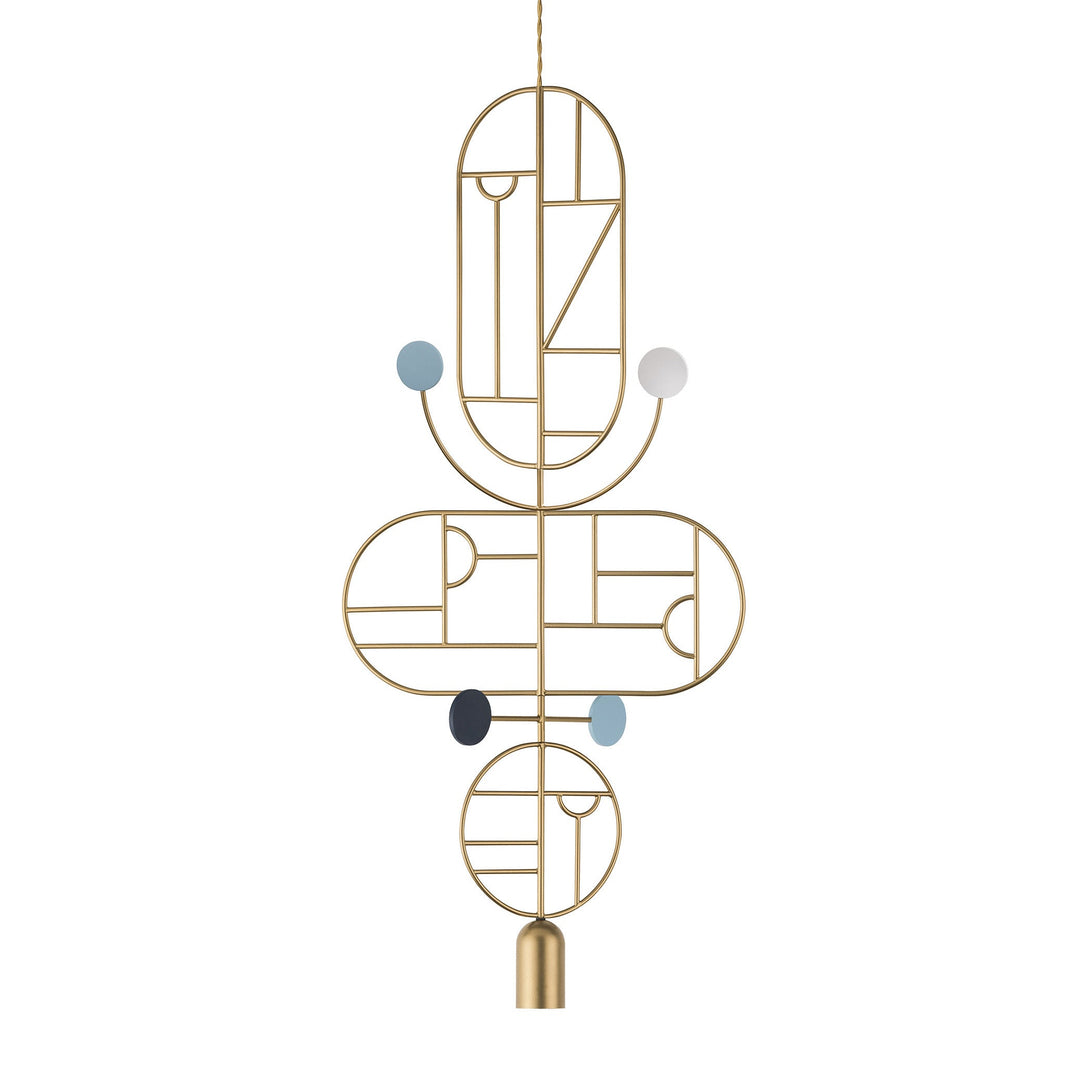 Wooden Dots S15 Pendant Light Lighting Nomon Brass With Blue / White Dots