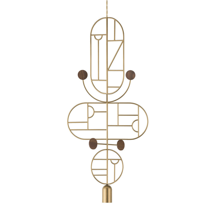 Wooden Dots S15 Pendant Light Lighting Nomon Brass With Walnut Dots