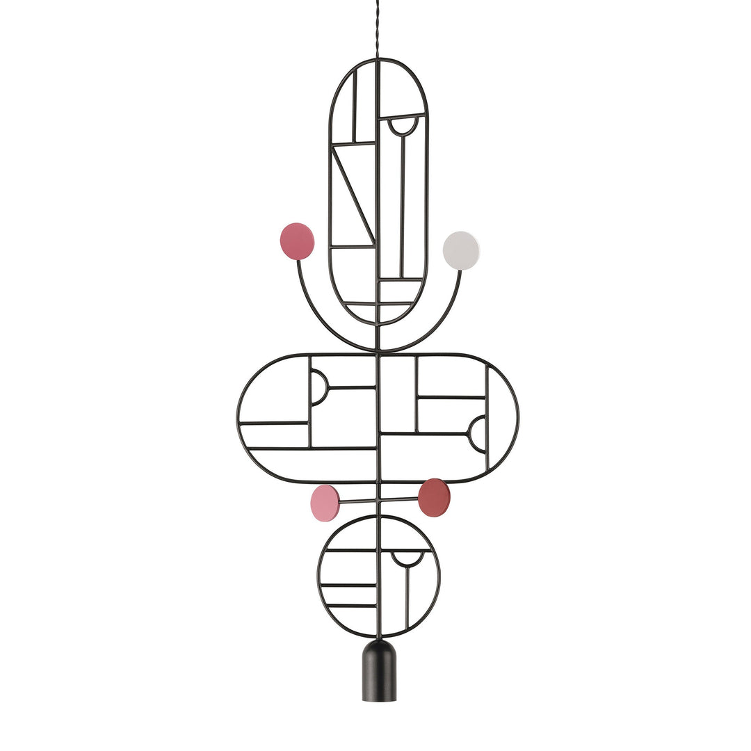Wooden Dots S15 Pendant Light Lighting Nomon Graphite With White / Pink / Red Dots