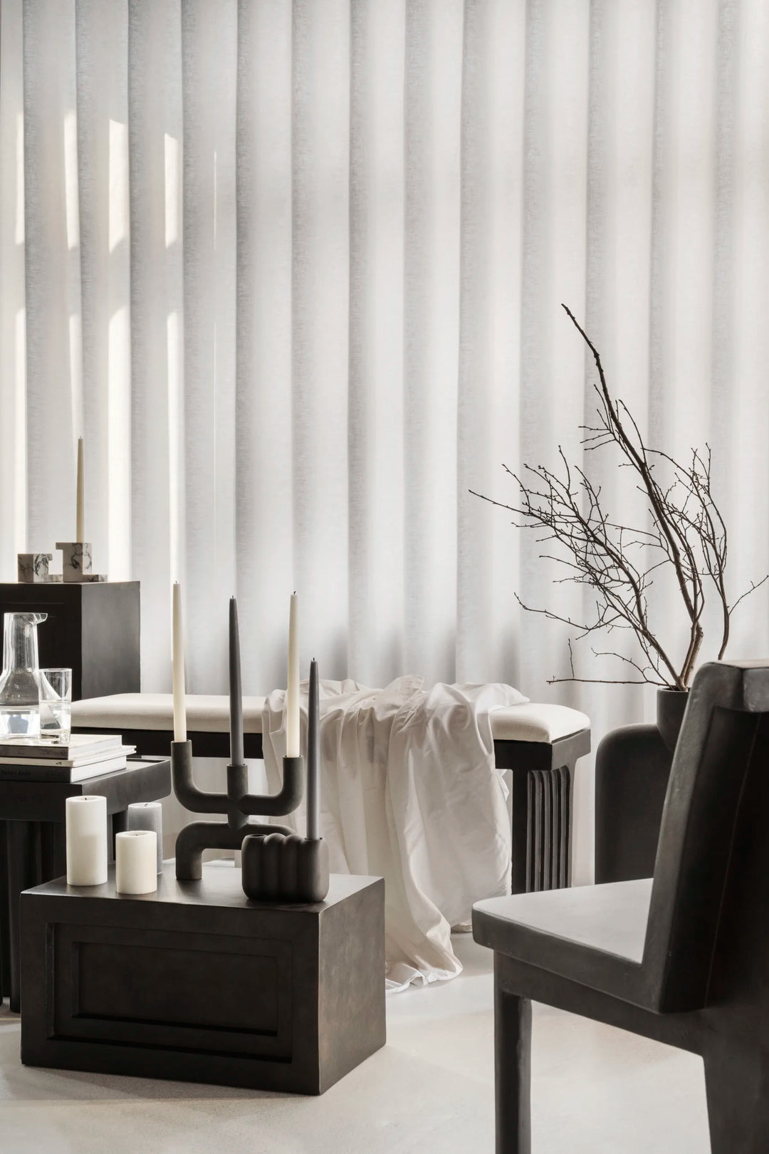 Brick Candle Holder, Tall - Calacatta Vases 101 Copenhagen   