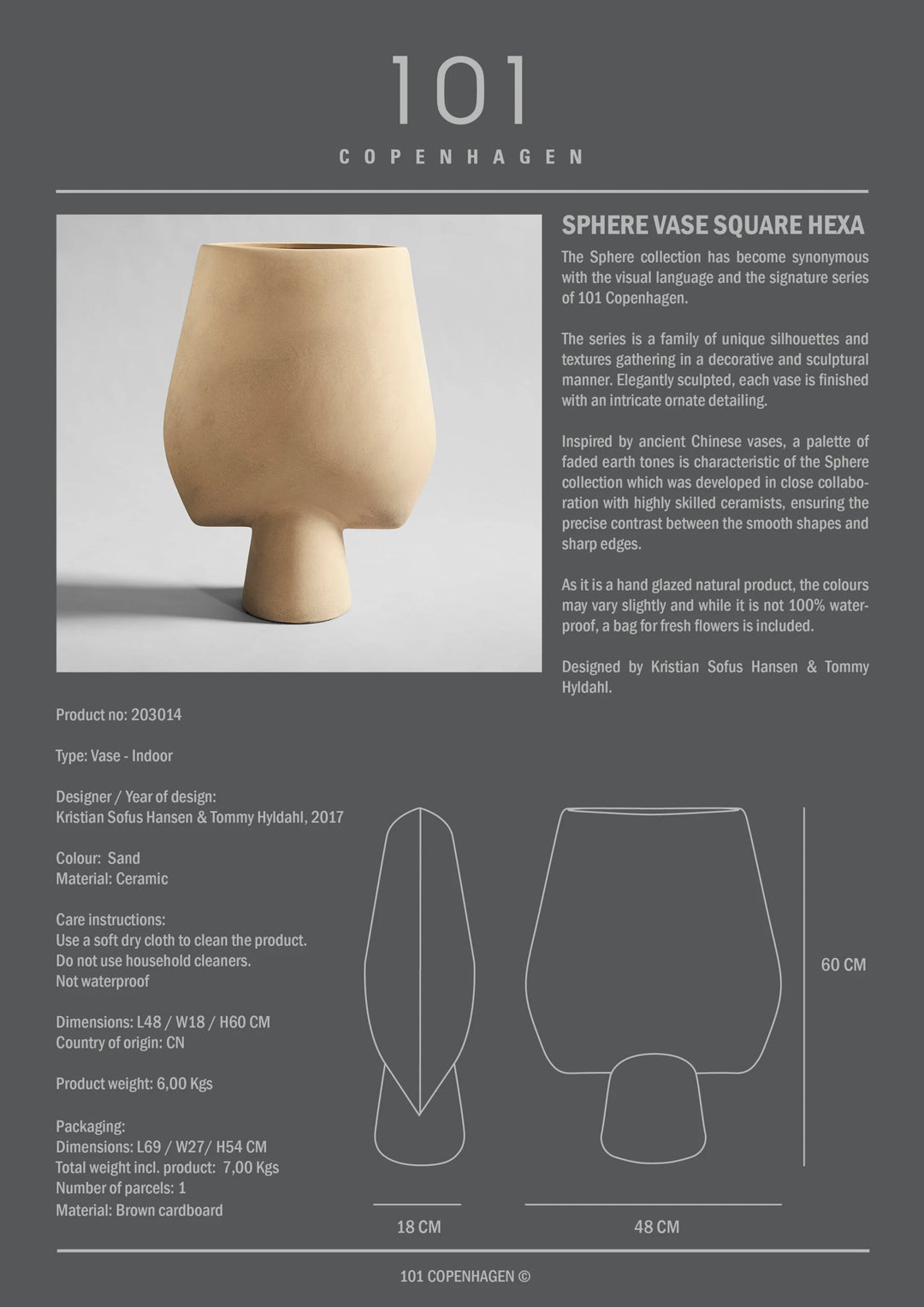 Sphere Vase Square, Hexa - Sand Vases 101 Copenhagen   