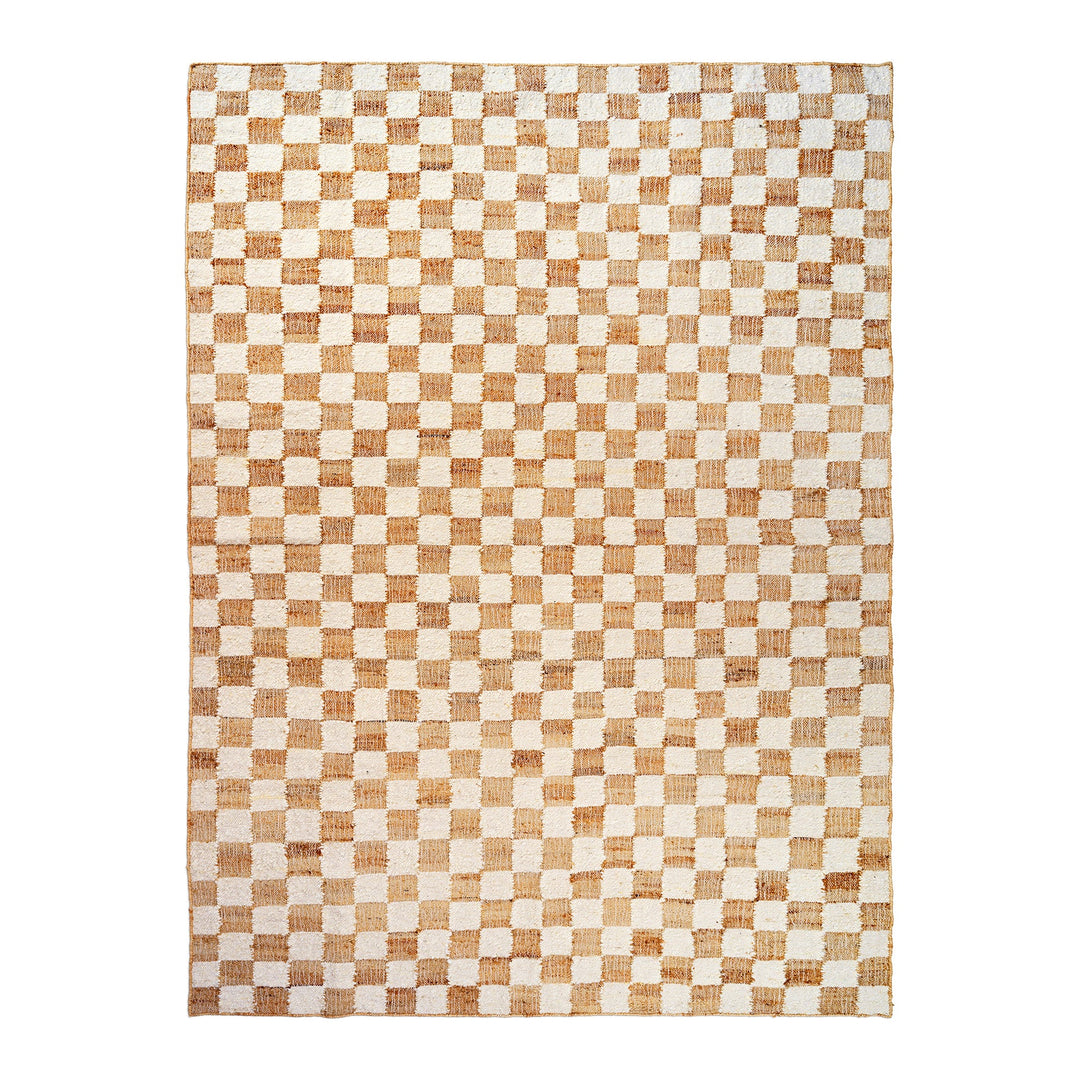 Check Wool Jute Rug Rugs Ferm Living Off-White / Natural Large: 6 ft 6.7 in x 9 ft 10 in