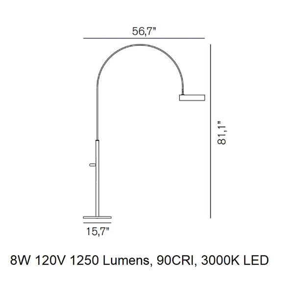 Berlin Outdoor Arched Floor Lamp Floor Lamps OLUCE