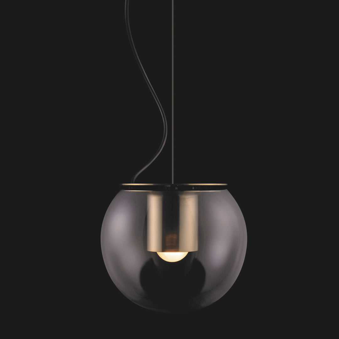 The Globe Pendant Light Lighting OLUCE Satin Gold / Anodic Bronze Small: 7.8 in diameter