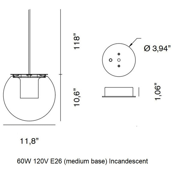 The Globe Pendant Light Lighting OLUCE