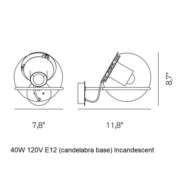 The Globe Wall Light Wall Light Fixtures OLUCE