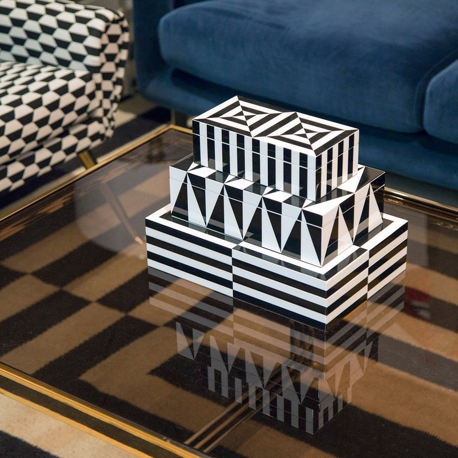 Small Op Art Lacquer Box Jonathan Adler