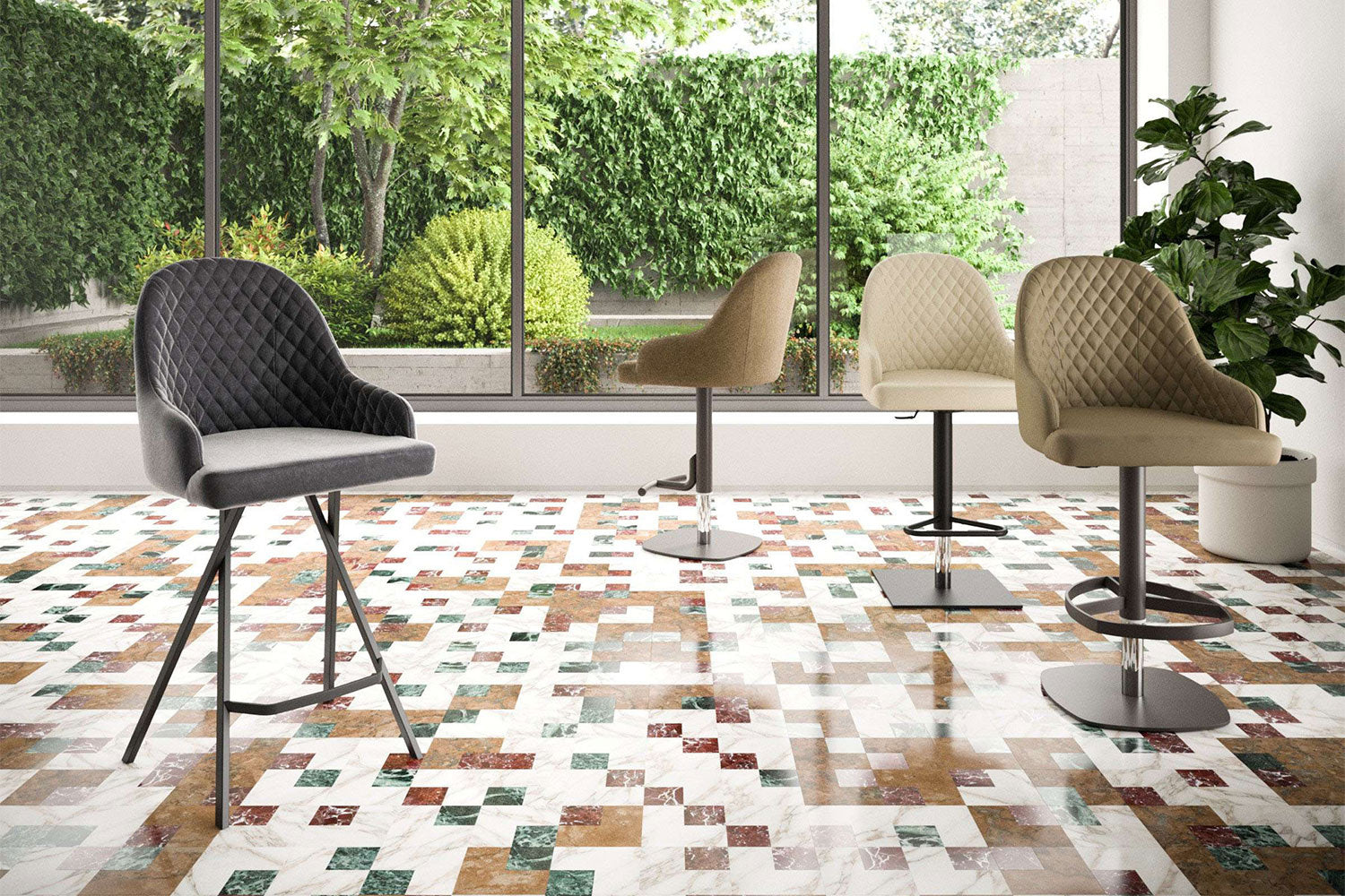Ozzio Italia Brando Bar Stool - Thumbnail 4