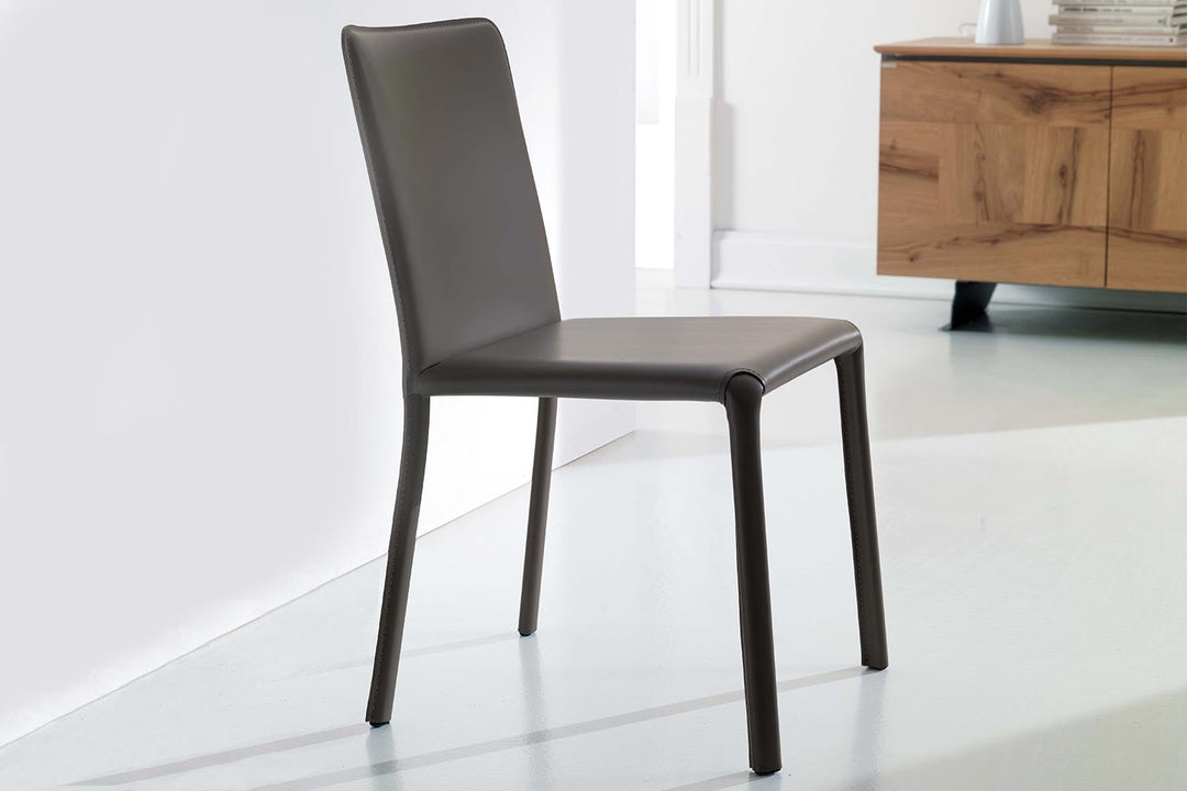Lunette Hard Leather Dining Chair Dining Chairs Ozzio Italia