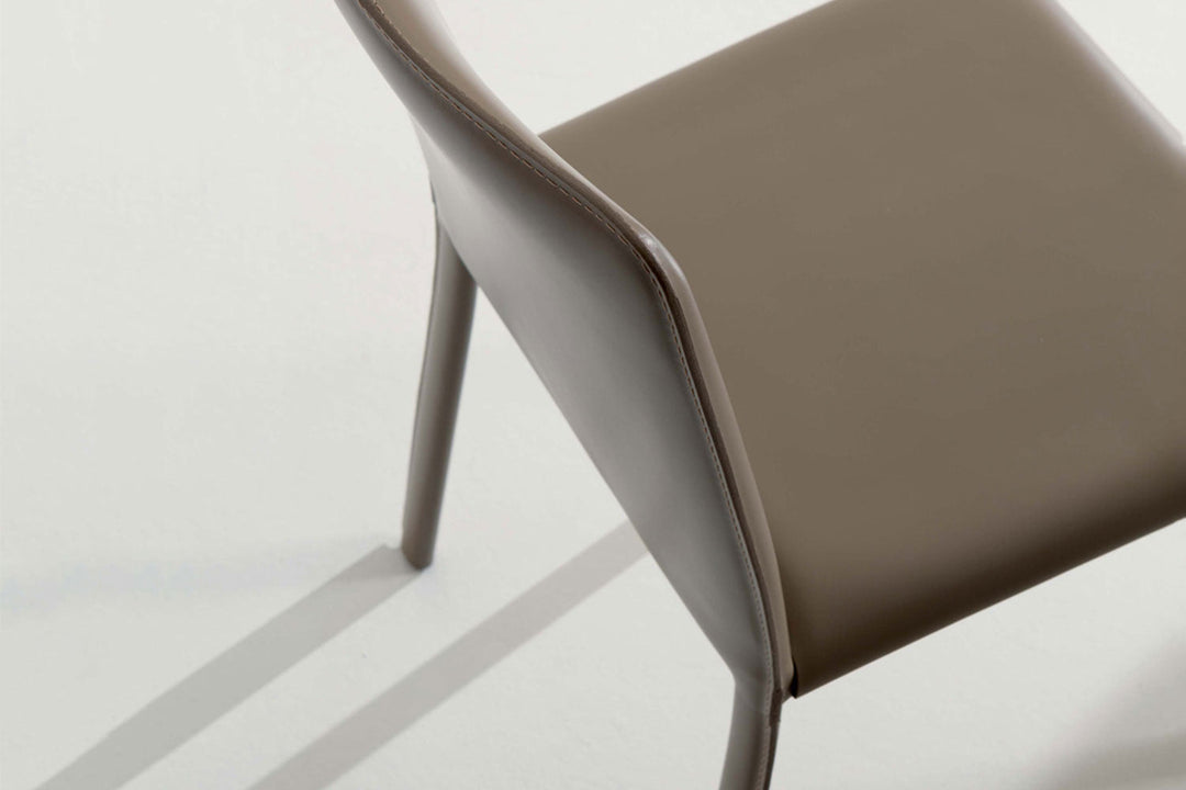Lunette Hard Leather Dining Chair Dining Chairs Ozzio Italia