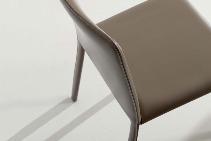 Lunette Hard Leather Dining Chair Dining Chairs Ozzio Italia